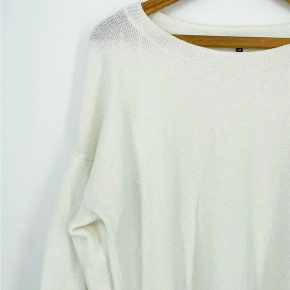 1. State Balloon Sleeve Crewneck Sweater in Ivory Size M - Picture 3 of 7
